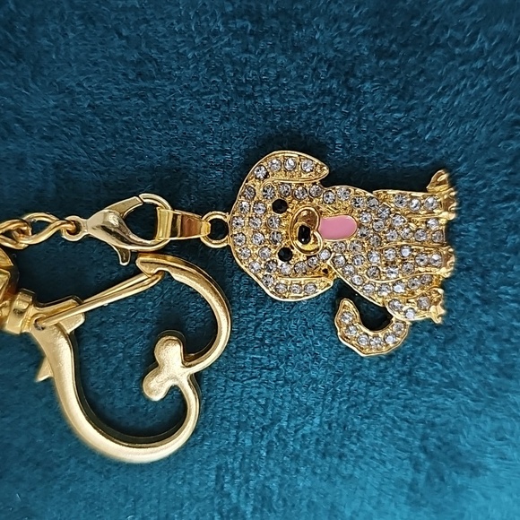 NEW! CZ Golden Retriever Puppy Keychain/Bag 🎒👜 Charm & Jewelry Pendant🐾🐶🐕 - Picture 2 of 11